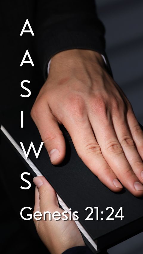 And Abraham Said, I Will Swear (Genesis 21:24) phone wallpaper, letters + reference