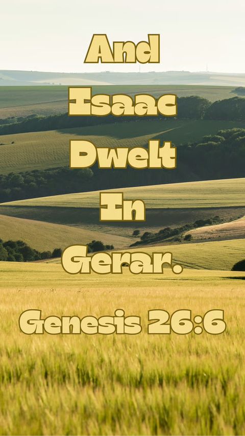 And Isaac Dwelt in Gerar (Genesis 26:6) phone wallpaper, full verse