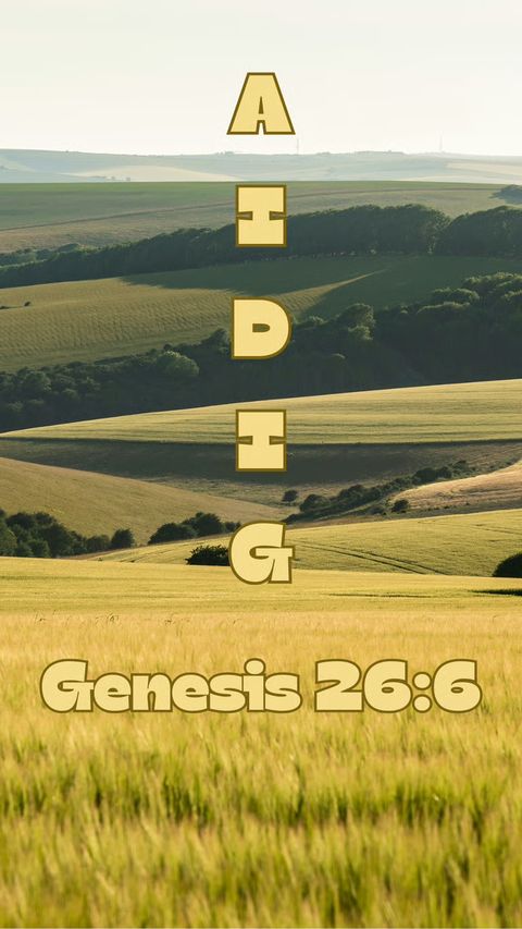 And Isaac Dwelt in Gerar (Genesis 26:6) phone wallpaper, letters + reference