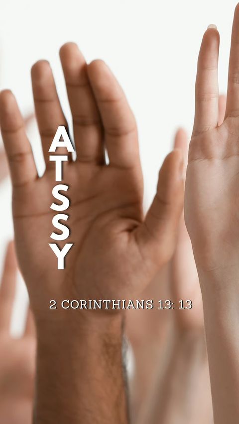 All the Saints Salute You (2 Corinthians 13:13) phone wallpaper, letters + reference