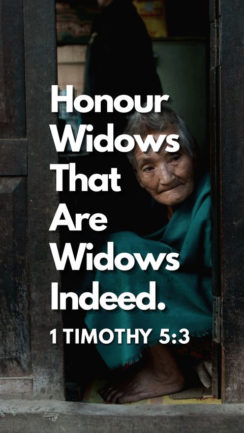 Honour widows that are widows indeed — 1 Timothy 5:3 full verse wallpaper