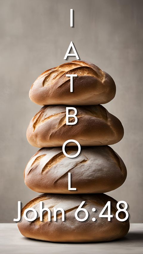 I Am That Bread of Life (John 6:48) phone wallpaper, letters + reference