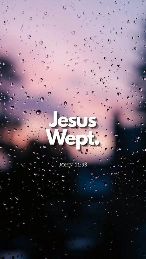 Jesus Wept (John 11:35) phone wallpaper, full verse