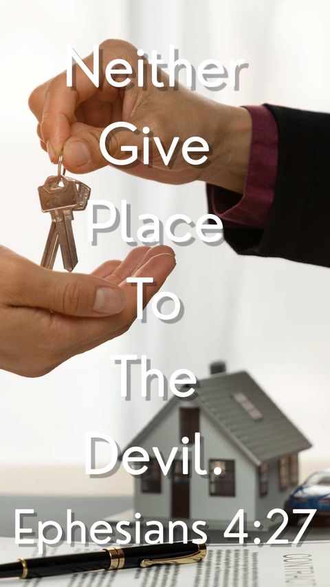 Neither Give Place to the Devil (Ephesians 4:27) phone wallpaper, full verse
