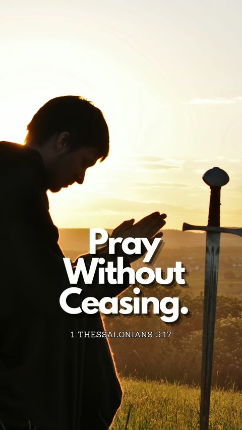 Pray Without Ceasing (1 Thessalonians 5:17) phone wallpaper, full verse