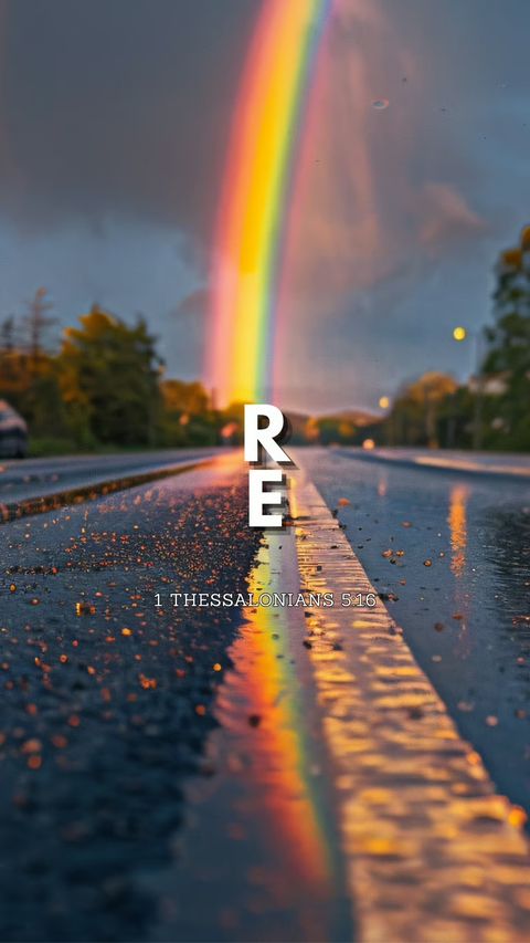 Rejoice Evermore (1 Thessalonians 5:16) phone wallpaper, letters + reference