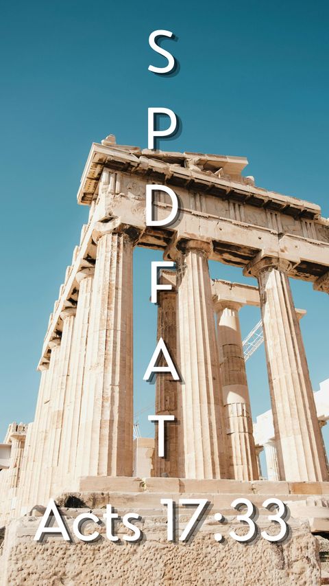 So Paul Departed From Among Them (Acts 17:33) phone wallpaper, letters + reference