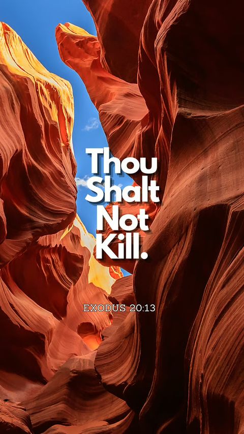 Thou Shalt Not Kill (Exodus 20:13) phone wallpaper, full verse