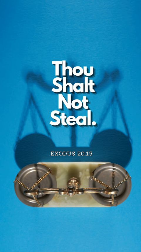Thou Shalt Not Steal (Exodus 20:15) phone wallpaper, full verse
